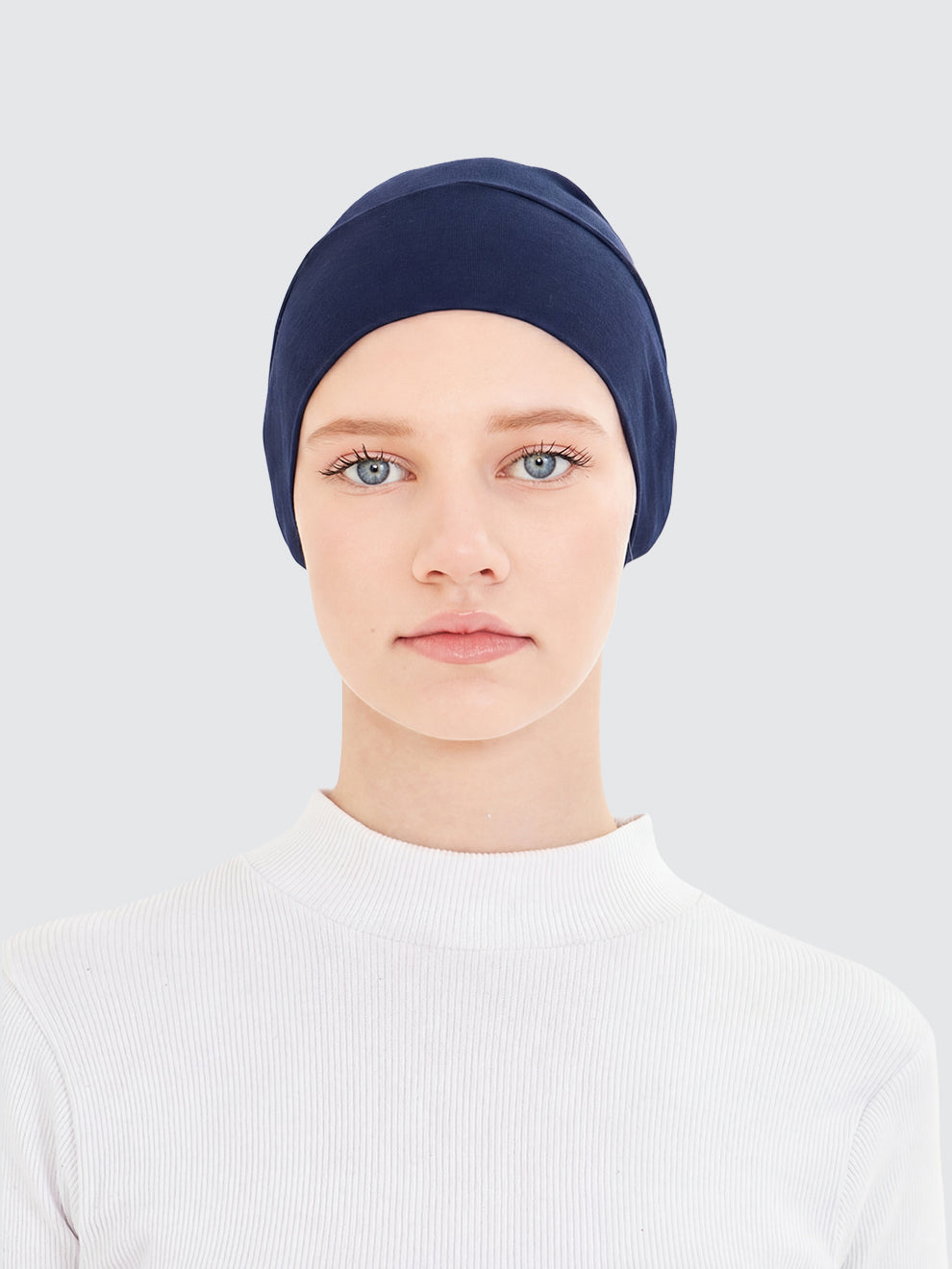 Imaarah navy blue hijab undercap with breathable secure fit for modest wear