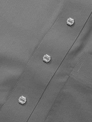 Imaarah Najd Saudi Thobe Grey – Silver Imaarah Buttons Detail on Premium Fabric