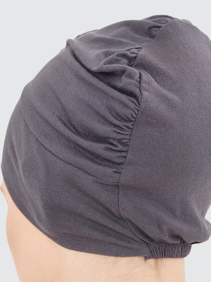Imaarah grey hijab undercap fabric detail showing soft breathable viscose texture