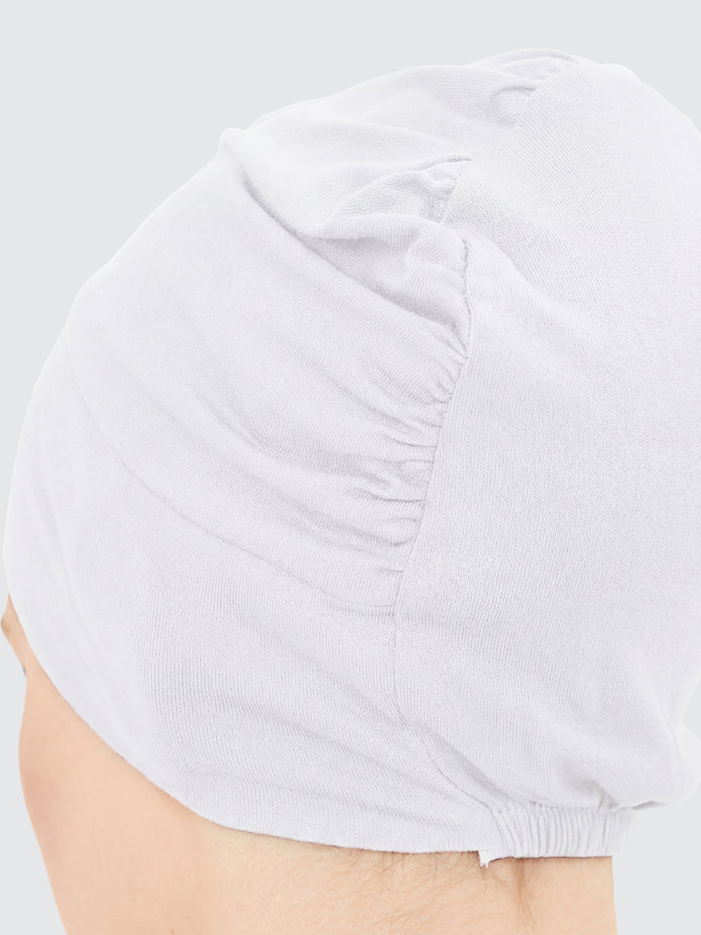Imaarah white hijab undercap fabric close up showing soft viscose texture