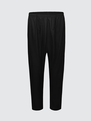 Imaarah Andalus matching black pants from Moroccan thobe set featuring elasticated waistband and straight-leg fit