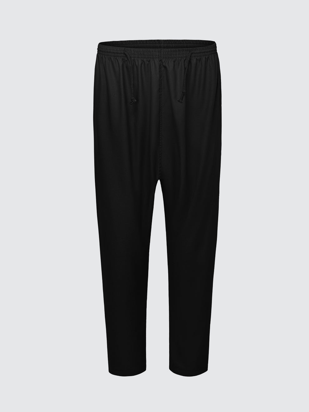 Imaarah Andalus matching black pants from Moroccan thobe set featuring elasticated waistband and straight-leg fit