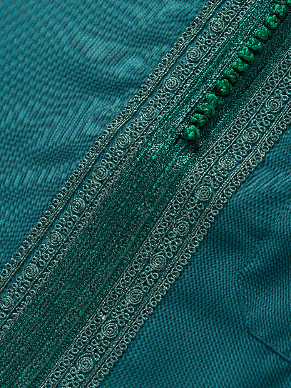 Moroccan Short Sleeve Thobe - Sabil (Emerald Green)
