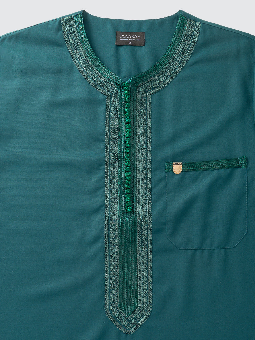 Moroccan Short Sleeve Thobe - Sabil Kids (Emerald Green)