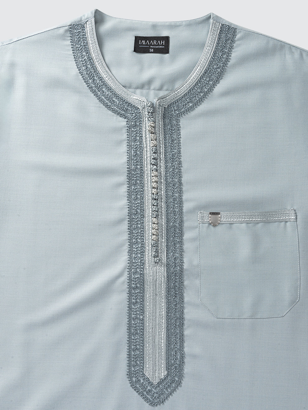 Moroccan Thobe - Sabil Cool Grey Silver | Imaarah